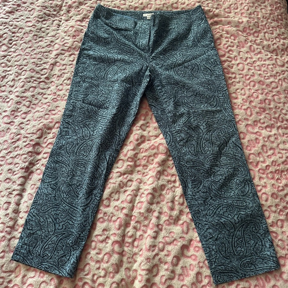 J. Jill Blue Paisley Pattern Chinos